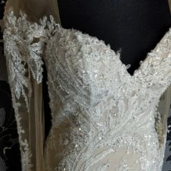 Something Blue WEDDING DRESSES CallaBlanche 121229 Wedding Dress Size 10 Beaded Ivory/Champ Long Sleeve