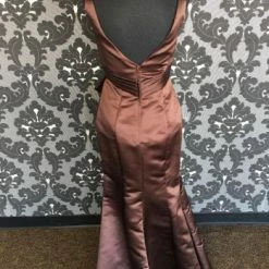 Something Blue Belsoie L144066 Women's Formal Satin Espresso Size 10 Floor Satin