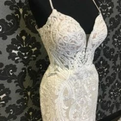 Something Blue Martina Liana MOLLY 1002 Women's Wedding Dress Lace Ivory/Nude Size 12