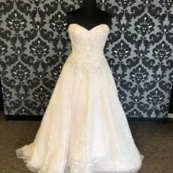Something Blue Kenneth Winston KIMBERLY 1725 Women's Wedding Dress Beaded/Tulle Size 16 WEDDING DRESSES