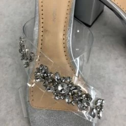 Something Blue Adrienne Vittadini AVENUE Size 10M Metallic/Beaded Silver Block Heel NEW ARRIVALS