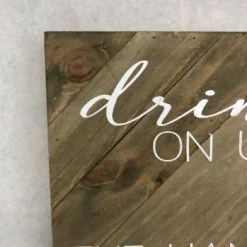 Something Blue "drinks..."Sign Size 12"x15" Wood Wood/White SIGNS DECOR