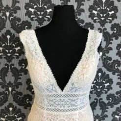 Something Blue Madison James MJ450 Wedding Dress Lace Champagne/Ivory Size 14 WEDDING DRESSES