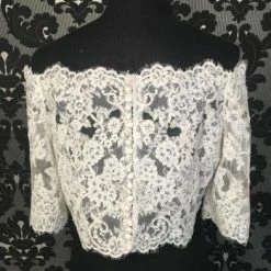 Something Blue Separates Embroidered Lace Ivory Size 14 3/4 Length Jacket WEDDING DRESSES