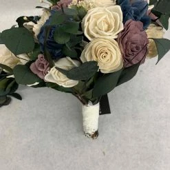 Something Blue Sola Flowers Bouquet Sola Flowers Navy/Lavender/Ivory/Green Size 17" FLORAL