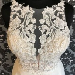 Something Blue Madeline Gardner Wedding Dress Chiffon Ivory Size 12 Sleeveless WEDDING DRESSES