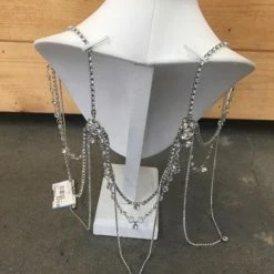 Something Blue JEWELRY Madeline Gardner Silver Diamond Necklace Drops Off The Shoulder