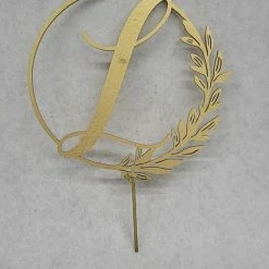 Something Blue Raw Krft Cake Accessories Wood Gold Size 7.5"x5.75" Cake Topper CAKE ACCESSORIES DECOR