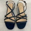 Something Blue Nina FEBE-YG Wedge Size 9 Satin/Glitter Navy