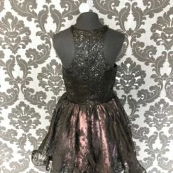 Something Blue Zapaka Formal Sequin/Tulle Black/Blush Size 16