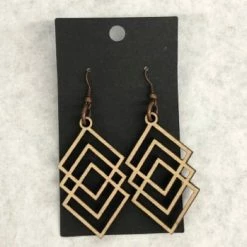 Something Blue Earrings Wood Light Stain Jewelry