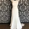 Something Blue Allure Bridal Size 8 Ivory Crepe With Cap Sleeve Fit & Flare