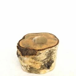 Something Blue Tea Light Holder Birch Birch Size Approx 2.5"-5.5" WOOD DECOR