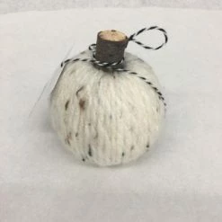 Something Blue Wedding Small Ivory Colored Fabric Pumpkin W/ Specks