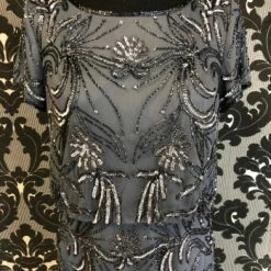 Something Blue Adrianna Papell Formal Size 12 Beaded Navy FORMAL/MOTHER'S DRESSES