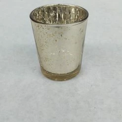 Something Blue Votive Holder Mercury Glass Champagne Size 2.5