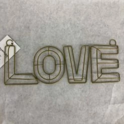 Something Blue DECOR "LOVE" Sign Size 12"x4" Metal Gold SIGNS