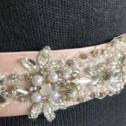 Something Blue Mori Lee Size 12 Rhinestone Blush Belt BELTS