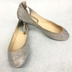 Something Blue Betsey Johnson SB-Joy Champagne Size 8 Flat Ankle Strap NEW ARRIVALS