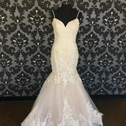 Size 8 Ivory/Champagne Lace Mori Lee Sleeveless Mermaid Sweetheart WEDDING DRESSES
