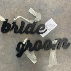 Something Blue DECOR Sign Wood Black & White Size 2 Pc SIGNS