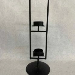 Something Blue Candle Holder Size 14.5" Metal Black RENTAL