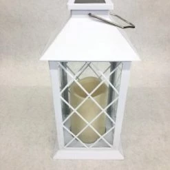 Something Blue SOLAR Lantern Plastic/LED Warm White Size 11"x5.5"x5.5" LANTERNS/BIRDCAGES