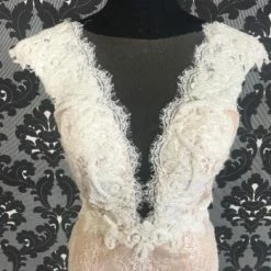 Something Blue Calla Blanche CHLOE 16241 Women's Wedding Dress Lace Ivory/Nude Sheath