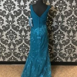 Something Blue FORMAL/MOTHER'S DRESSES Size 10 Teal Montage Floor Chiffon/tulle Sleeveless FORMAL DRESSES