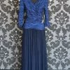 Something Blue FORMAL/MOTHER'S DRESSES Alex Evenings Formal Size 12 Satin Navy