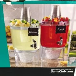 Something Blue Drink Dispenser Size 2ct Plastic Clear GLASSWARE DECOR