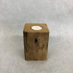 Something Blue Tea Light Holder Wood Size 4.5" WOOD DECOR