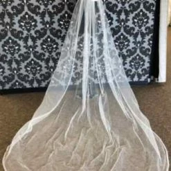Something Blue VEILS Cathedral Ivory Tulle With /Rhinestone Edge Veil