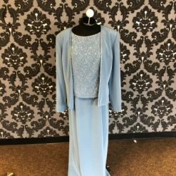 Something Blue Montage Formal Size 18 Chiffon Dusty Blue W/ Jacket