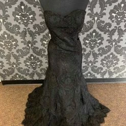 Something Blue Montage 212978 Formal Lace/Beading Black Size 12 FORMAL DRESSES FORMAL/MOTHER'S DRESSES