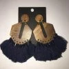 Something Blue Wedding JEWELRY Panache Navy Wood Tassel Earrings