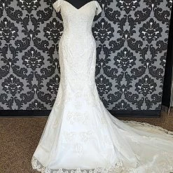 Something Blue Stella York SABRINA 6496 Women's Wedding Dress Lace Ivory Size 12 Sheath WEDDING DRESSES