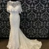 Something Blue WEDDING DRESSES Justin AlexanderJENNA 8920 Women's Wedding Dress Lace Ivory Size 14 W/ Shawl
