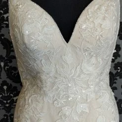 Something Blue WEDDING DRESSES Stella York 7266 Wedding Dress Size 12 Lace/Beading Ivory/Champ Sleeveless