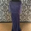Something Blue Cameron Blake 116663W Formal Chiffon/Beaded Navy Size 26W