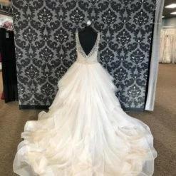 Something Blue Justin Alexander Size 14 Ivory And Nude Highneck Sleeveless Tulle Ballgown 10 Something Blue Justin Alexander Size 14 Ivory And Nude Highneck Sleeveless Tulle Ballgown