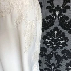 Something Blue Stella York 6648ZZ Size 12 Ivory Crepe And Lace Sleeveless Fit & Flare