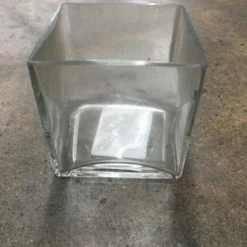 Something Blue Wedding DECOR Vase Glass Clear Size 4" Square VASES