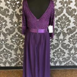 Something Blue Ever Pretty Women's Formal Lace/Chiffon Plum Size 3XL