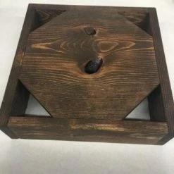 Something Blue Wedding DECOR Cake Stand Wood Dark Stain Size 12.75" X 12.75" Square