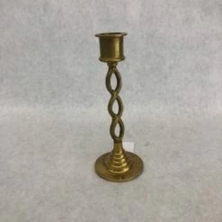 Something Blue DECOR Taper Candle Holder Size 6.5" Metal Gold CANDLES