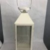 Something Blue Lantern Size 7"x7"x20" Metal/Glass Whtie LANTERNS/BIRDCAGES DECOR