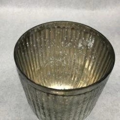 Something Blue Home Essentials Candle Holder Mercury Glass Silver Size 9.5"x5" CANDLES DECOR