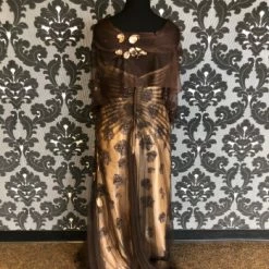 Something Blue Size 16 Coffee Montage Floor Tulle Strapless