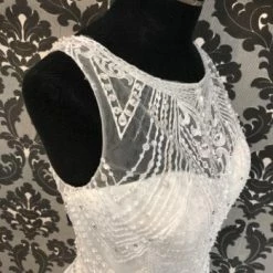 Something Blue Wtoo Size 14 Ivory A-line Highneck Sleeveless Wedding Dress